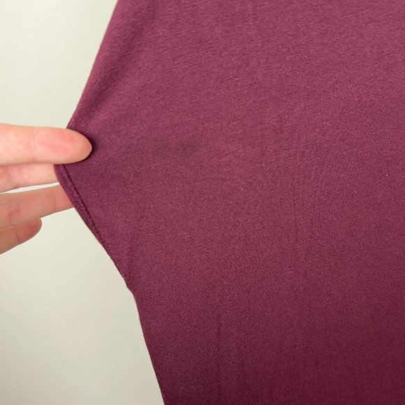 Universal Standard Shirt Dress Small 14 16 Burgundy Jersey Maxi Button Side Slit - Picture 8 of 14